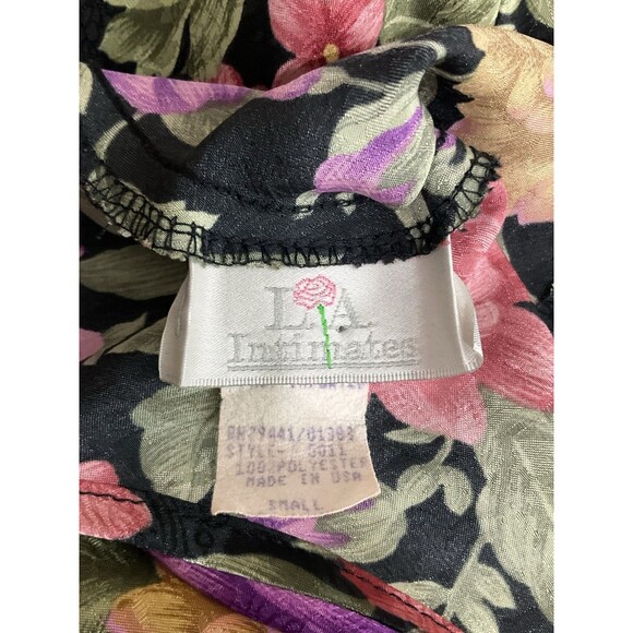 VTG Womens Floral Mini Slip Dress S Purple 90s Whimsigoth Grunge Dark Cottage - Picture 5 of 6